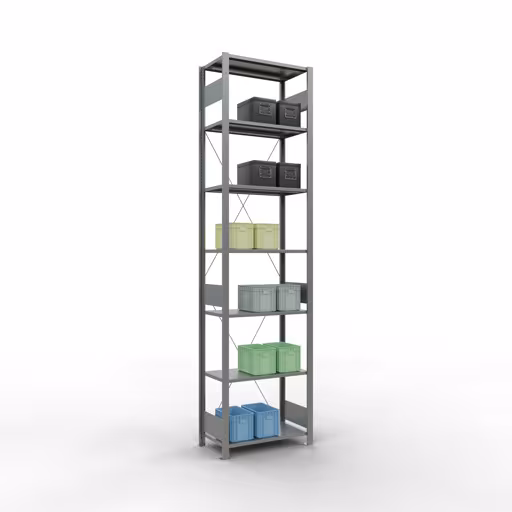 Étagère de base, étagère, système enfichable MULTIplus150, 3000 x 750 x 400 mm, 7 étagères, galvanisées de Schulte Lagertechnik avec le réf. 12742-75