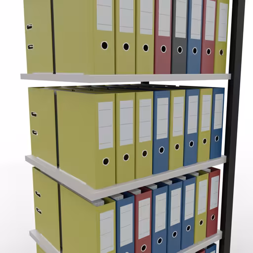Une autre vue de l'article, étagère de bureau, système enfichable MULTIplus150, 2000 x 750 x 600 mm, 6 étagères, barres de longueur, noir/gris clair de la catégorie étagère de bureau