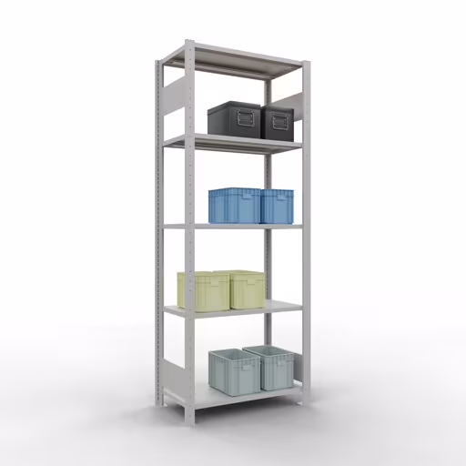 Étagère de base, étagère, système enfichable MULTIplus150, 2000 x 750 x 400 mm, 5 étagères, RAL 7035 gris clair de la marque Schulte Lagertechnik de la gamme de produits du système enfichable