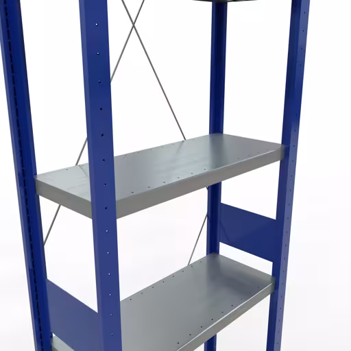 Figure n° 15 de l'article étagère de base, étagère, système enfichable MULTIplus250, 3000 x 750 x 300 mm, 7 étagères, RAL 5010 bleu gentiane/galvanisé/galvanisé du groupe de produits système enfichable de Schulte Lagertechnik