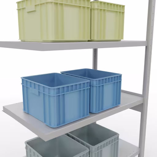 Figure n° 15 de l'article étagère complémentaire, étagère à étagères, système enfichable MULTIplus330, 2500 x 1000 x 600 mm, 6 étagères, gris clair RAL 7035 du groupe de produits système enfichable de la marque Schulte Lagertechnik
