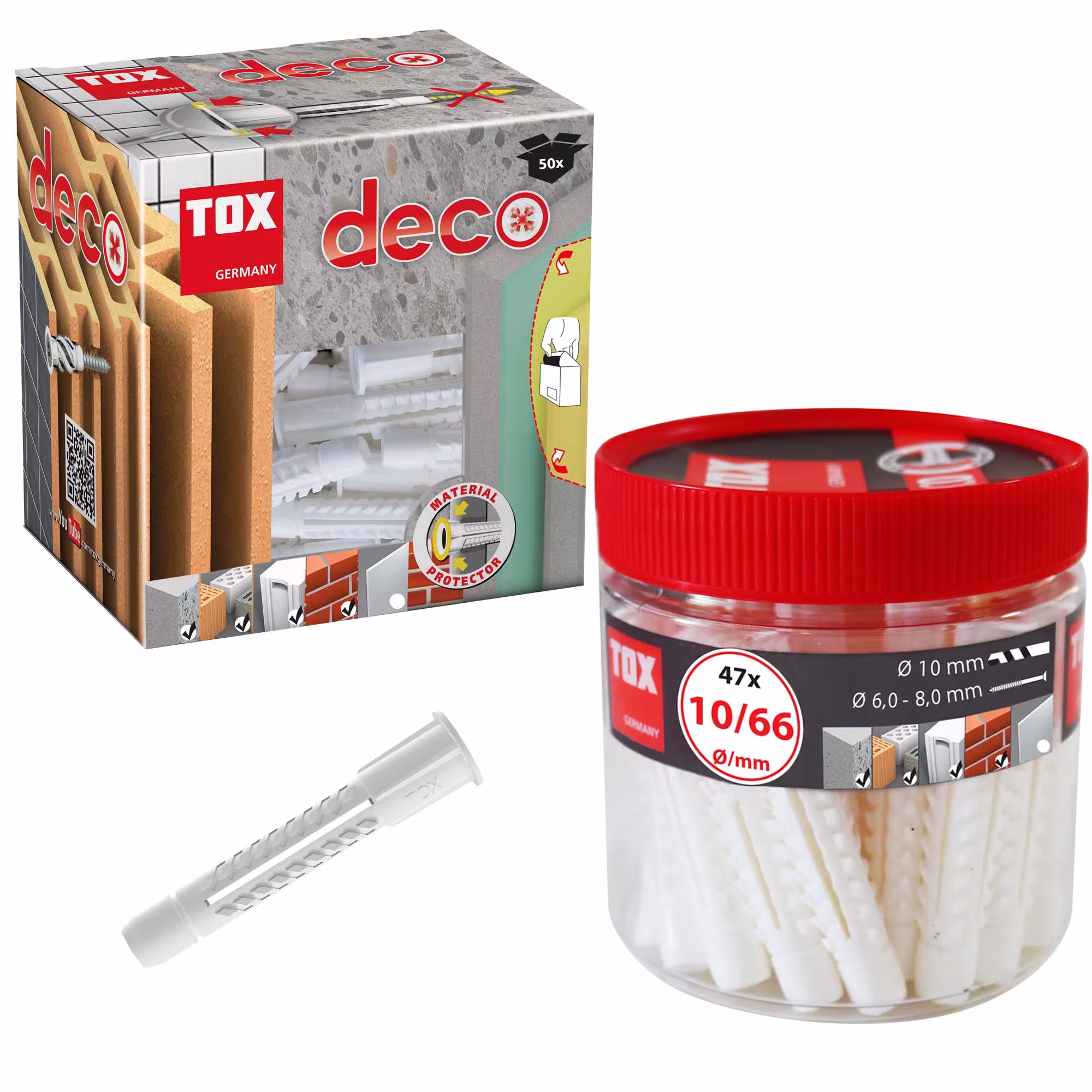 Allzweckdübel Deco 6x28 mm in Runddose aus der Kategorie Kunststoffdübel & Spreizdübel mit der GTIN 4049563004793 TOX Allzweckdübel Deco von der Marke TOX aus der Kategorie Kunststoffdübel & Spreizdübel