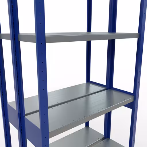 Étagère de base, étagère double, système d'étagères enfichables MULTIplus250, 3000 x 1000 x (2x300) mm, 2x7 étagères, barres de longueur, RAL 5010 bleu gentiane avec la référence 1001001. 33232-B Étagère de base, étagère double, système d'étagères MULTIplus250, 3000 x 1000 x (2x300) mm, 2x7 étagères, RAL 5010 bleu gentiane de Schulte Lagertechnik de la catégorie étagères