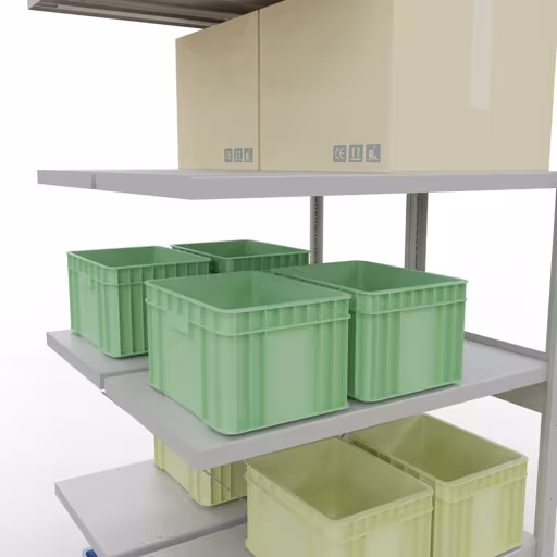 Immagine aggiuntiva dell'articolo Ripiano aggiuntivo, ripiano doppio, sistema di scaffali MULTIplus250, 2500 x 1000 x (2x500) mm (AxLxP), 2x6 ripiani, traversa, RAL 7035 grigio chiaro da ripiani doppi