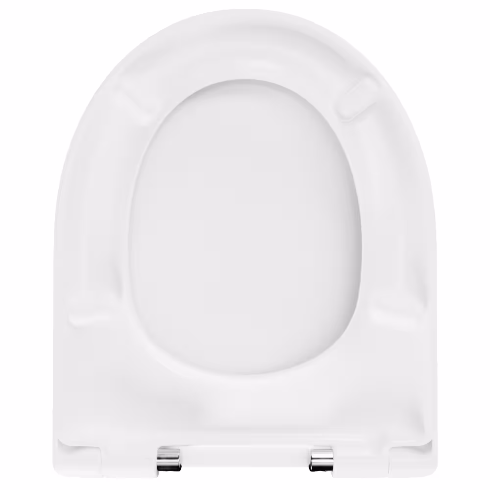 Figura n. 9 dell'articolo sedile WC D100 bianco forma a D con meccanismo Soft-Close, adatto tra l'altro per Geberit/Keramag Renova n. 1 del gruppo di prodotti di ceramica da bagno della marca LUVETT