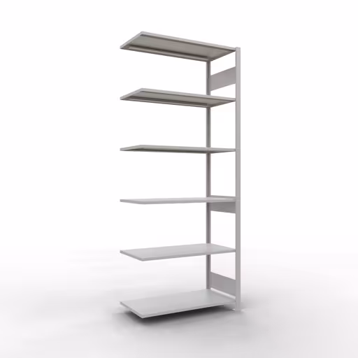 Rayonnage supplémentaire, étagère, système enfichable MULTIplus150, 2500 x 1000 x 500 mm, 6 étagères, gris clair RAL 7035 de Schulte Lagertechnik de la catégorie des systèmes enfichables