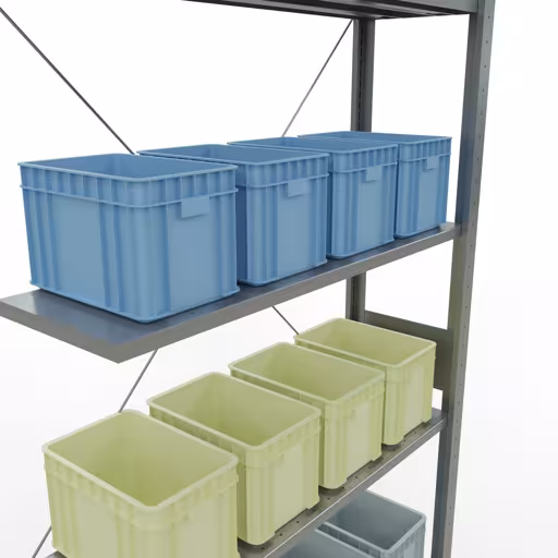 Figure n° 16 de l'article étagère complémentaire, étagère à étagères, système enfichable MULTIplus85, 3000 x 1000 x 300 mm, 7 étagères, traverse, galvanisée du groupe de produits système enfichable de la marque Schulte Lagertechnik