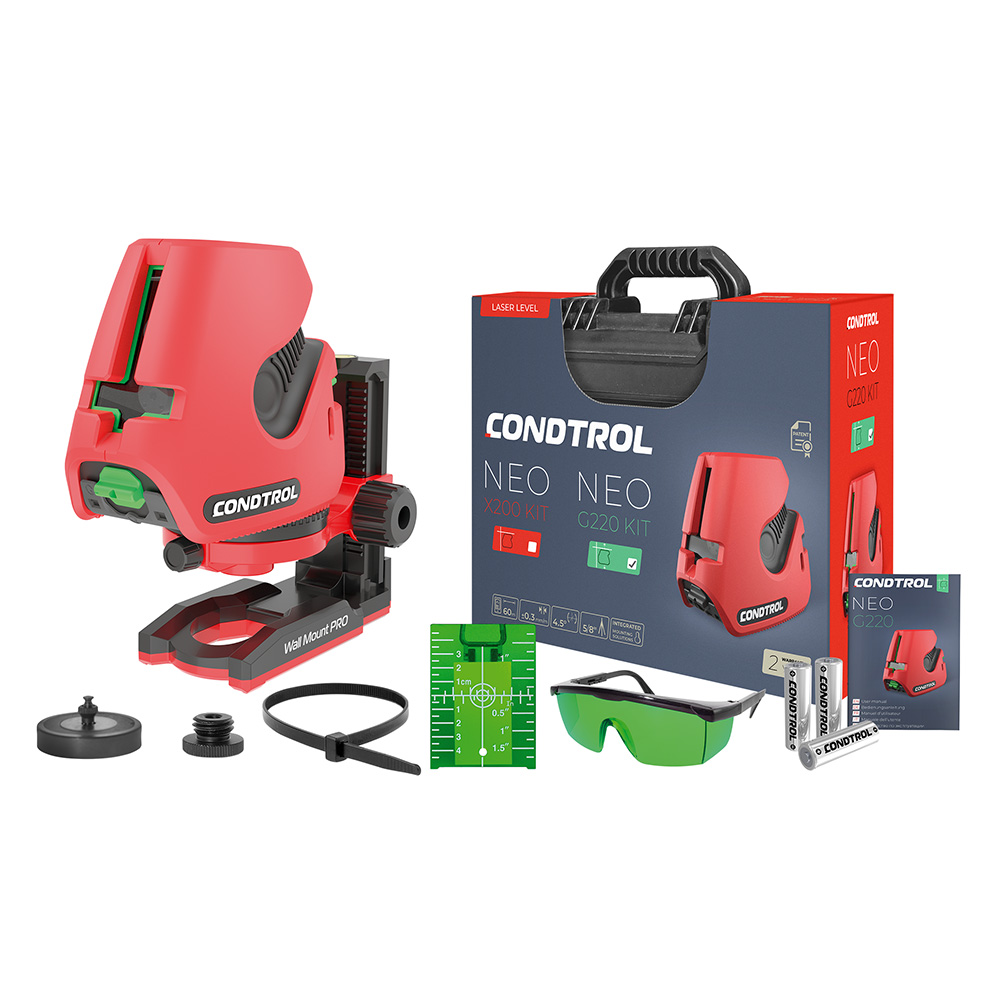 Kit laser a linee incrociate con punti a piombo Neo G220 del marchio Condtrol Kit laser a linee incrociate Neo G220 con punti a piombo della categoria laser a linee incrociate con codice articolo 1-2-401