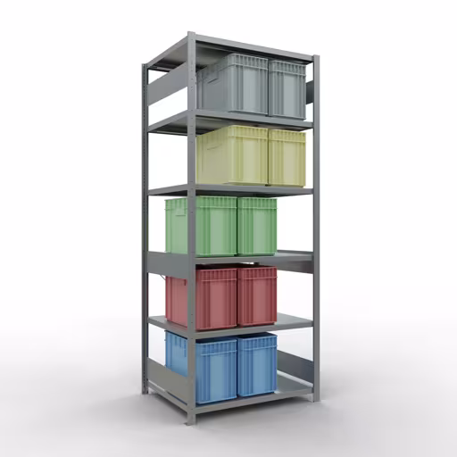 Étagère de base, étagère, système enfichable MULTIplus330, 2500 x 1000 x 800 mm, 6 étagères, traverse, galvanisée de Schulte Lagertechnik avec le réf. 13981