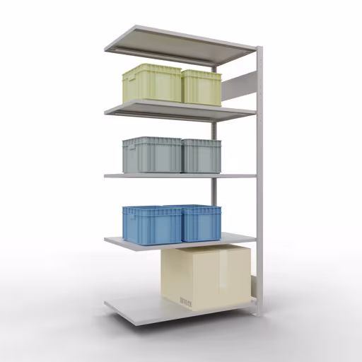 Image supplémentaire de l'article Tablette supplémentaire, étagère, système enfichable MULTIplus150, 2000 x 1000 x 600 mm, 5 tablettes, RAL 7035 gris clair à partir de la tablette supplémentaire