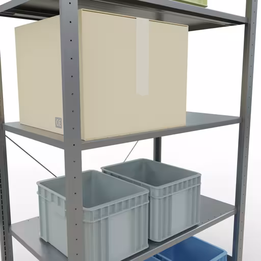 Figure n° 14 de l'article étagère de base, étagère, système enfichable MULTIplus85, 2000 x 1000 x 600 mm, 5 étagères, traverse, galvanisée du groupe de produits système enfichable de la marque Schulte Lagertechnik