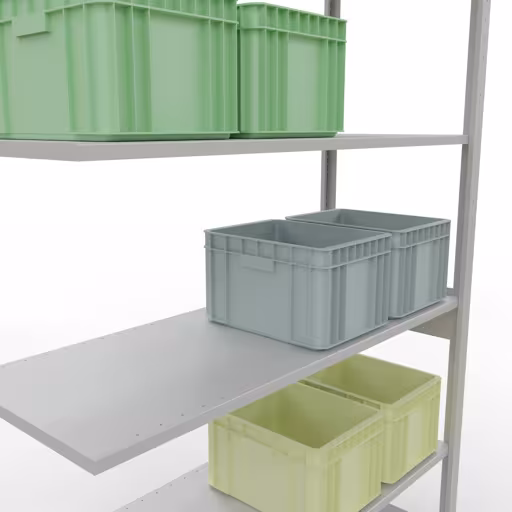 Immagine aggiuntiva dell'articolo Ripiano aggiuntivo, scaffale MULTIplus150 sistema a innesto, 2500 x 1300 x 500 mm (AxLxP), 6 ripiani, barra longitudinale, RAL 7035 grigio chiaro da ripiano aggiuntivo