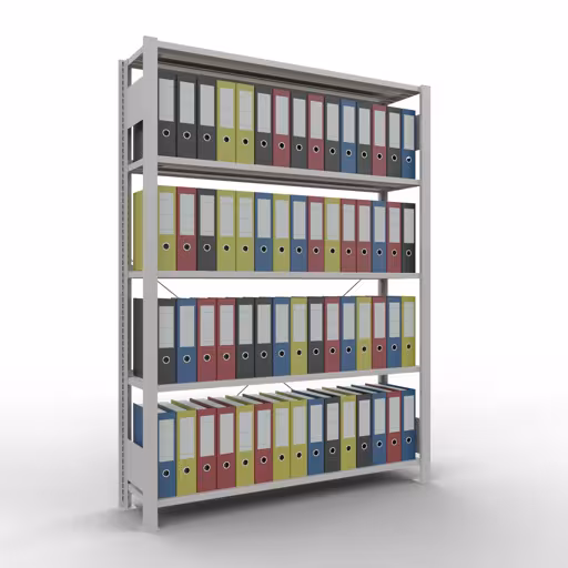 Figura n. 11 dell'articolo scaffale base, scaffale per ufficio, sistema a innesto MULTIplus85, 1800 x 1300 x 300 mm, 5 ripiani, , , grigio chiaro del gruppo di prodotti scaffali per ufficio della marca Schulte Lagertechnik