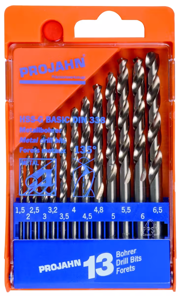 Figura n. 7 dell'articolo cassetta in plastica HSS-G BASIC 13 pezzi 1,5-6,5/0,5 + 3,2 +4,8 del gruppo di prodotti Accessori per macchine della marca PROJAHN