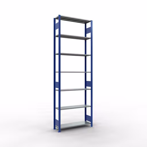 Figura n. 13 dell'articolo scaffale base, sistema a innesto per scaffale MULTIplus85, 3000 x 1000 x 300 mm (AxLxP), 7 ripiani, barre longitudinali, RAL 5010 blu genziana del gruppo di prodotti sistema a innesto della marca Schulte Lagertechnik
