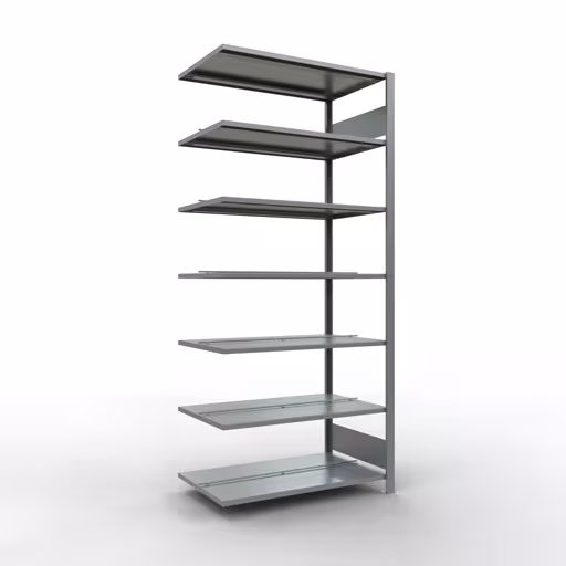 Figure n° 9 de l'article étagère complémentaire, étagère de bureau, système enfichable MULTIplus150, 2300 x 1000 x 600 mm, 7 étagères, galvanisées, avec butée centrale de la gamme d'étagères de bureau de Schulte Lagertechnik