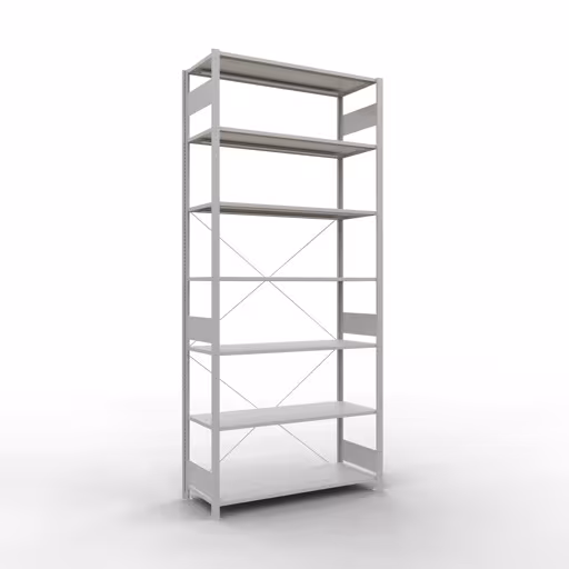 Scaffale base con sistema a innesto 3000x1300x500 mm, tipo 150 kg, grigio chiaro di Schulte Lagertechnik con l'articolo n. 32652-130