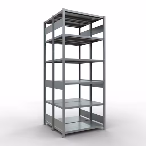 Étagère de base, étagère double, système d'étagères MULTIplus250, 2500 x 1000 x (2x500) mm, 2x6 étagères, galvanisées de Schulte Lagertechnik de la catégorie étagères