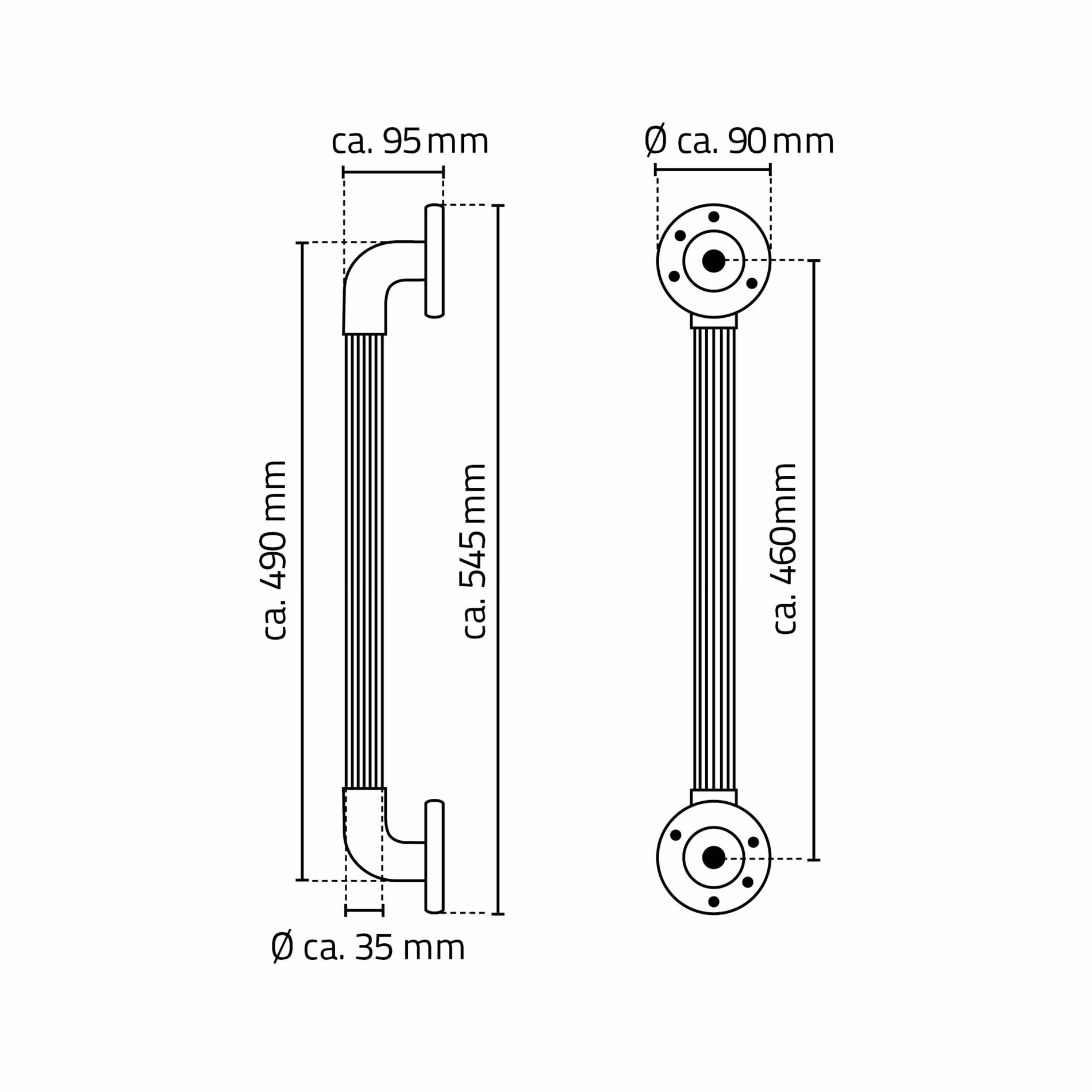 Immagine aggiuntiva dell'articolo Maniglia Max M, cromo lucido, ABS di maniglie