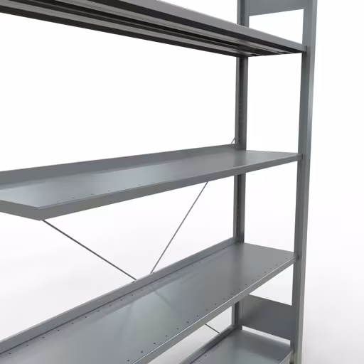 Figure n° 14 de l'article étagère complémentaire, étagère de bureau, système enfichable MULTIplus85, 1800 x 1300 x 300 mm, 5 étagères, galvanisée, avec barre d'arrêt du groupe de produits étagères de bureau de la marque Schulte Lagertechnik