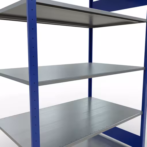 Immagine del prodotto n. 15 dell'articolo scaffale base, sistema a innesto per ripiani MULTIplus150, 2000 x 1300 x 800 mm, 5 ripiani, RAL 5010 blu genziana/zincato della gamma di prodotti per sistemi a innesto della marca Schulte Lagertechnik