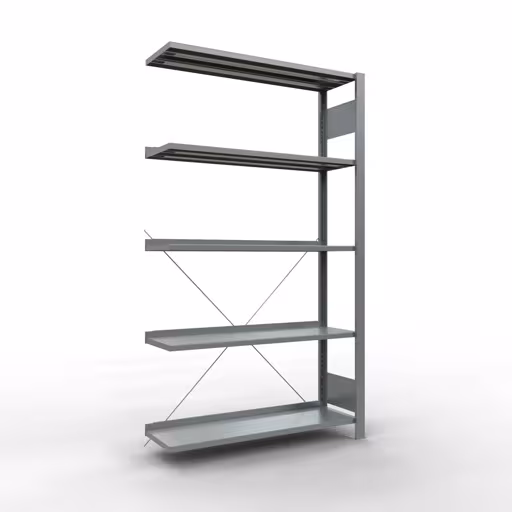 Figure n° 10 de l'article étagère complémentaire, étagère de bureau, système enfichable MULTIplus85, 1800 x 1000 x 300 mm (HxLxP), 5 étagères, galvanisées, de la gamme d'étagères de bureau de Schulte Lagertechnik
