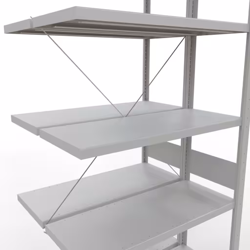 Scaffali aggiuntivi, scaffale doppio, sistema di scaffali MULTIplus250, 3000 x 1000 x (2x400) mm (AxLxP), 2x7 ripiani, traversa, RAL 7035 grigio chiaro con GTIN 4058255035472 Scaffale aggiuntivo, scaffale doppio, sistema di scaffali MULTIplus250, 3000 x 1000 x (2x400) mm (AxLxP), 2x7 ripiani, traversa, RAL 7035 grigio chiaro di Schulte Lagertechnik con l'articolo n. 32147-A