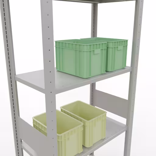 Étagère de base, étagère, système enfichable MULTIplus150, 3000 x 750 x 400 mm (HxLxP), 7 étagères, barres de longueur, RAL 7035 gris clair de la catégorie d'étagères de base avec le GTIN 4004514292834 Étagère de base, étagère, système enfichable MULTIplus150, 3000 x 750 x 400 mm, 7 étagères, RAL 7035 gris clair de la marque Schulte Lagertechnik de la gamme de produits du système enfichable