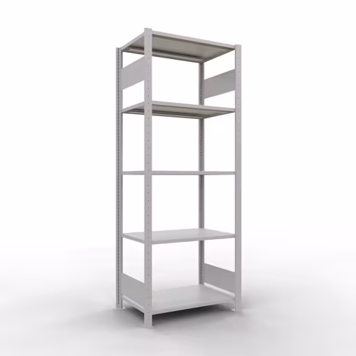 Étagère de base, étagère, système enfichable MULTIplus150, 2000 x 750 x 500 mm, 5 étagères, gris clair RAL 7035 de Schulte Lagertechnik avec le numéro d'article. 32650-75-LR