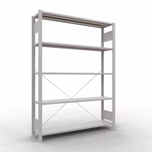 Figure n° 8 de l'article étagère de base, étagère de bureau, système enfichable MULTIplus85, 1800 x 1300 x 300 mm, 5 étagères, gris clair de la gamme d'étagères de bureau de Schulte Lagertechnik