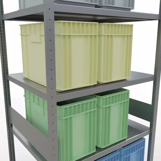Scaffale base, scaffale, sistema a innesto MULTIplus330, 3000 x 1000 x 800 mm (AxLxP), 7 ripiani, barre longitudinali, zincato di Schulte Lagertechnik della categoria Sistema a innesto