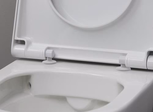 Set per WC sospeso Duravit 540 mm D-Neo White, vaso con sciacquone senza bordo, sedile del WC con chiusura ammortizzata, incluso Durafix