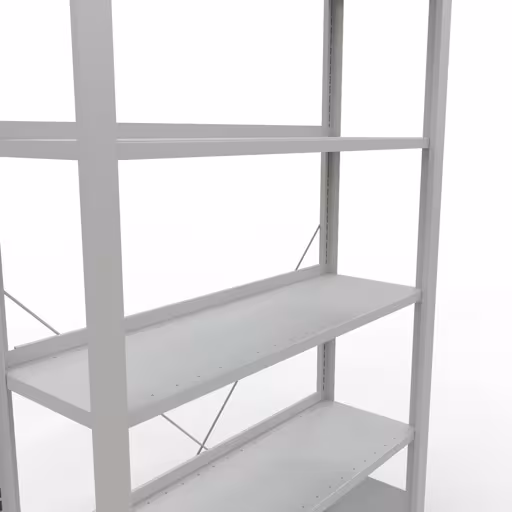 Étagère de base, étagère de bureau, système enfichable MULTIplus85, 2000 x 1000 x 300 mm, 6 étagères, gris clair de Schulte Lagertechnik avec le numéro d'art. 36007