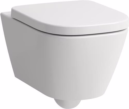 Detailbild 4073136 Laufen WC suspendu à chasse d'eau profonde Pack MEDA Advanced sans rebord fixation dissimulée avec siège WC blanc