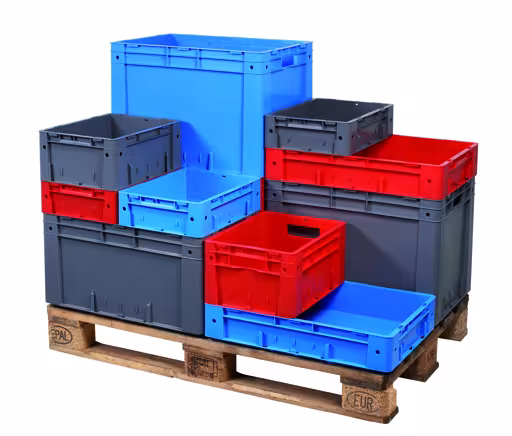 Scatola impilabile Euro 270 x 300 x 400, blu, PP, accessori, articolo n. 20412