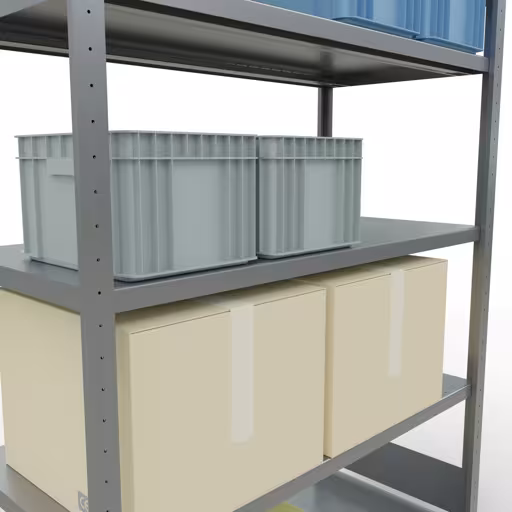 Figure n° 15 de l'article étagère de base, étagère, système enfichable MULTIplus250, 2000 x 1300 x 600 mm, 5 étagères, galvanisées du groupe de produits système enfichable de Schulte Lagertechnik