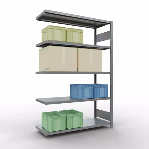 Figure n° 13 de l'article, système d'étagères enfichables MULTIplus250, 2000 x 1300 x 500 mm, 5 étagères, galvanisées du groupe de produits système enfichable de Schulte Lagertechnik