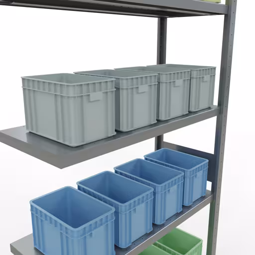 Immagine del prodotto n. 13 dell'articolo Scaffale aggiuntivo, scaffale a scaffale, sistema a innesto MULTIplus330, 3000 x 1000 x 400 mm (AxLxP), 7 ripiani, barre longitudinali, zincato Figura n. 13 dell'articolo scaffale aggiuntivo, scaffale a scaffale, sistema a innesto MULTIplus330, 3000 x 1000 x 400 mm (AxLxP), 7 ripiani, barre longitudinali, zincato del gruppo di prodotti sistema a innesto della marca Schulte Lagertechnik