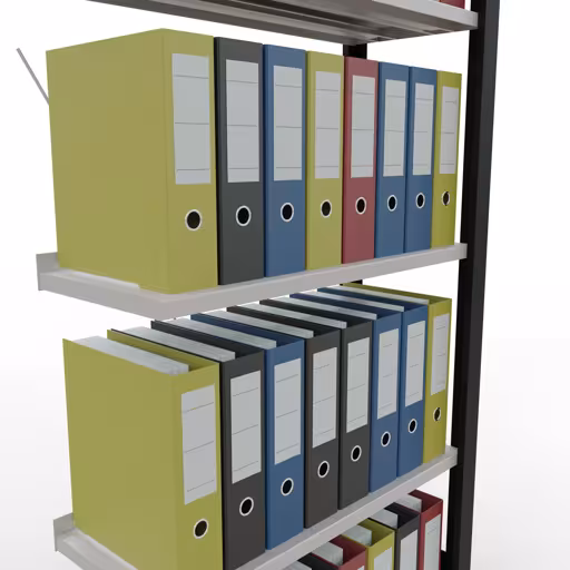 Figure n° 12 de l'article étagère complémentaire, étagère de bureau, système enfichable MULTIplus85, 1800 x 750 x 300 mm, 5 étagères, avec baguette d'arrêt, noir/gris clair du groupe de produits étagères de bureau de la marque Schulte Lagertechnik