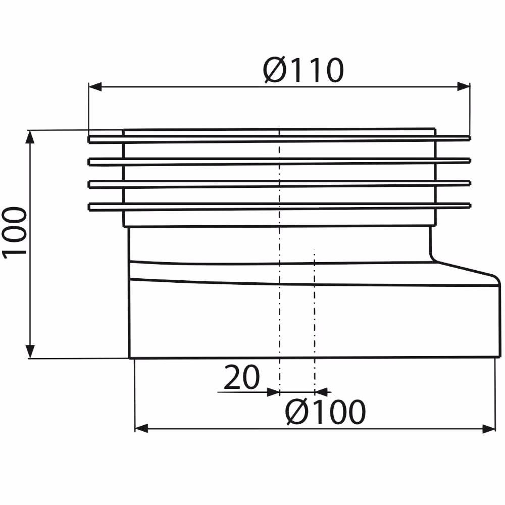 Zusatzbild 2587884 Collare di collegamento WC con eccentrico girevole 20 mm di offset