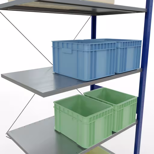 Rayonnage supplémentaire, étagère, système enfichable MULTIplus150, 3000 x 1000 x 600 mm, 7 étagères, RAL 5010/galvanisé de Schulte Lagertechnik de la catégorie des systèmes enfichables