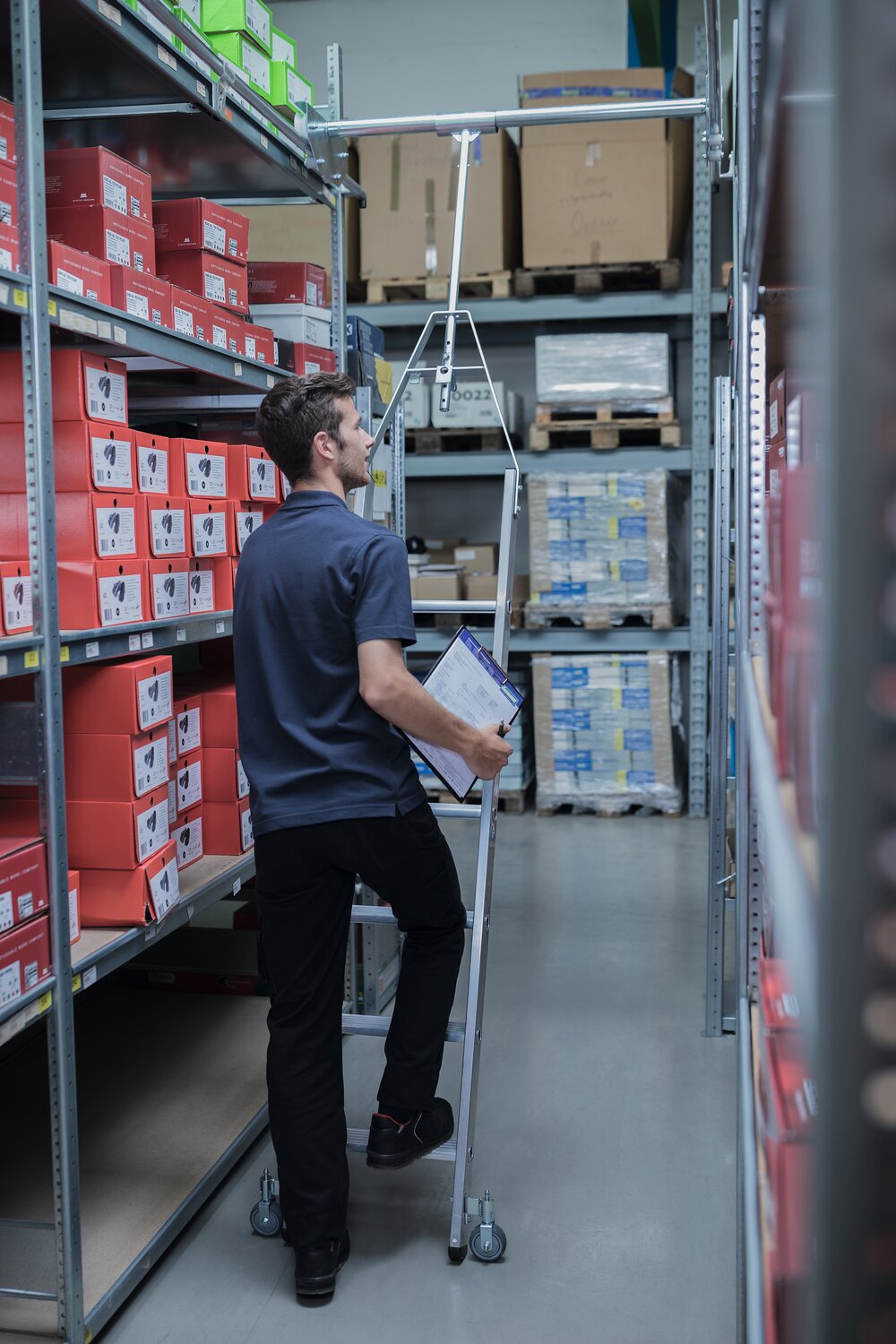 Scala a pioli Munk girevole per scaffale doppio 6 gradini