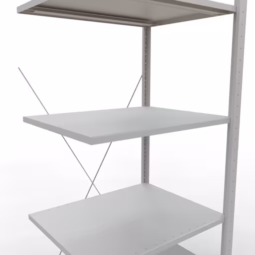 Image supplémentaire de l'article Tablette supplémentaire, étagère, système enfichable MULTIplus150, 2000 x 750 x 600 mm, 5 tablettes, traverse, RAL 7035 gris clair à partir de la tablette supplémentaire