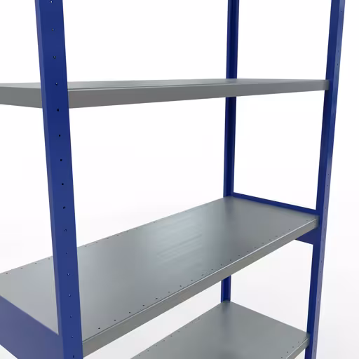 Figure n° 12 de l'article étagère de base, étagère, système enfichable MULTIplus250, 3000 x 1300 x 500 mm, 7 étagères, RAL 5010 bleu gentiane/galvanisé du groupe de produits système enfichable de Schulte Lagertechnik