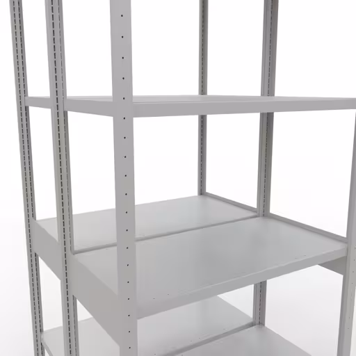Étagère de base, étagère double, système d'étagères MULTIplus250, 3000 x 1000 x (2x500) mm, 2x7 étagères, barres de longueur, RAL 7035 gris clair de la catégorie étagères doubles avec le GTIN 4058255035687 Étagère de base, étagère double, système d'étagères MULTIplus250, 3000 x 1000 x (2x500) mm, 2x7 étagères, gris clair RAL 7035 de Schulte Lagertechnik de la gamme d'étagères