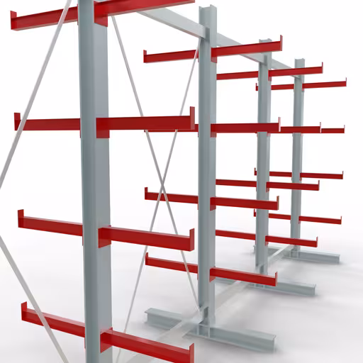 Figure n° 11 de l'article Rayonnage complet K 3000, double face, 2500 x 5200 x 500 mm, RAL 7001 / RAL 3000, 5 niveaux de stockage du groupe de produits rayonnages cantilever de Schulte Lagertechnik