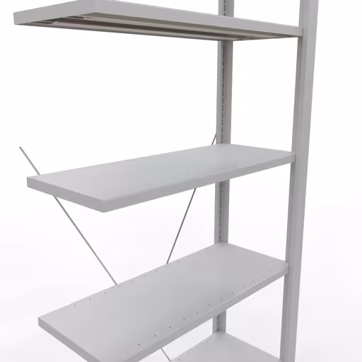 Figure n° 7 de l'article étagère complémentaire, étagère de bureau, système enfichable MULTIplus85, 2300 x 750 x 300 mm, 7 étagères, gris clair de la gamme d'étagères de bureau de Schulte Lagertechnik