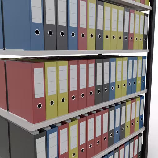 Produktbild Nr 11 des Artikels Anbauregal, Büro-Fachbodenregal Stecksystem MULTIplus150, 2000 x 1300 x 600 mm (HxBxT), 6 Fachböden, Längenriegel, ohne Mittelanschlag, schwarz/lichtgrau Abbildung Nr 11 des Artikels Anbauregal, Büro-Fachbodenregal Stecksystem MULTIplus150, 2000 x 1300 x 600 mm (HxBxT), 6 Fachböden, Längenriegel, ohne Mittelanschlag, schwarz/lichtgrau aus der Produktgruppe Büroregale von der Marke Schulte Lagertechnik