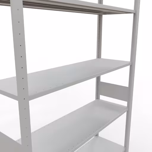 Étagère de base, étagère, système enfichable MULTIplus150, 3000 x 1300 x 400 mm, 7 étagères, RAL 7035 gris clair de Schulte Lagertechnik de la catégorie système enfichable