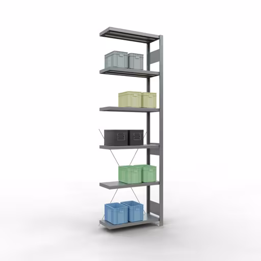 Immagine aggiuntiva dell'articolo Scaffale aggiuntivo, scaffale a scaffale, sistema a innesto MULTIplus250, 2500 x 750 x 300 mm (AxLxP), 6 ripiani, traversa, zincato Immagine aggiuntiva dell'articolo Ripiano aggiuntivo, scaffale MULTIplus250 sistema a innesto, 2500 x 750 x 300 mm (AxLxP), 6 ripiani, traversa, zincato da ripiano aggiuntivo